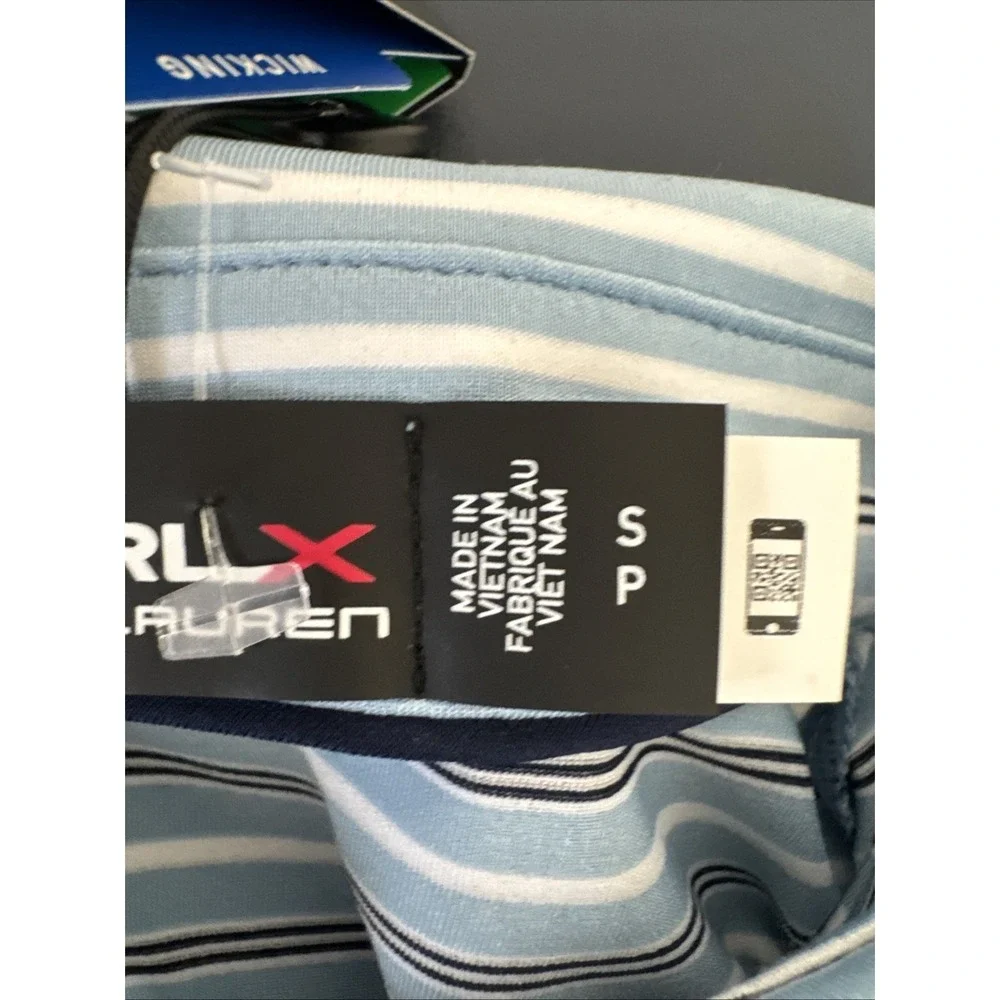 RLX Ralph Lauren Golf‎ Men's S New Polo Shirt SS Blue Striped Wicking
